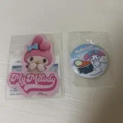 【送料込】マイメロディ くら寿司 缶バッチ・Netflixステッカー2点セット
