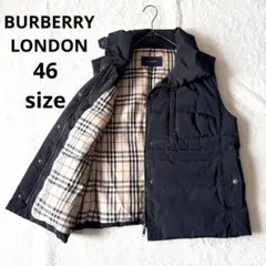 6261 バーバリーロンドン ダウンベスト 46 ノバチェック 洗える ブラック