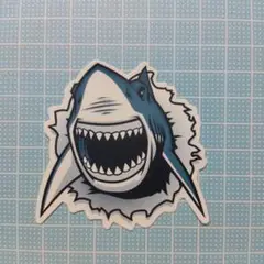 F サメ　迫力　シャーク　Shark　防水ステッカー　ステッカー　シール