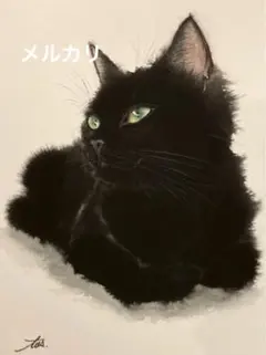 猫　水彩画　原画