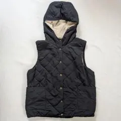 shuca GLOBAL WORK リバーシブルキルティング中綿ベストフード付き