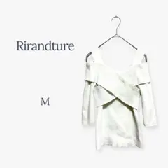 リランドチュール クロスデザイン ニット トップス オフショル セクシー 白 M