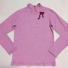 ファミリア familiar リボン ボーダー ハイネック トップス 140cm