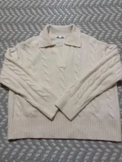 GU パフィータッチスキッパーケーブルセーター