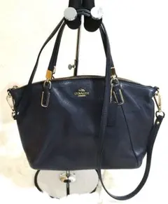COACH　コーチ　ショルダーバッグ　2way　ハンドバッグ　ダークネイビー