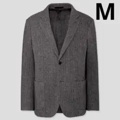 UNIQLO ユニクロ　ツイードジャケット グレー　M ヘリンボーン　ウール