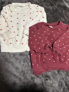 プティマイン　バースデイ　ハート柄トレーナー2点セット