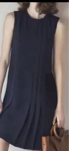 セオリー　プリーツワンピ　0 ネイビー