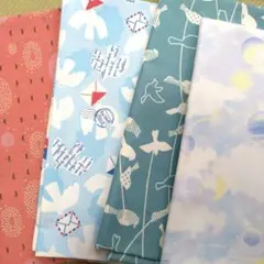 動物・宇宙　綿麻キャンバス＆オックス　4枚セット