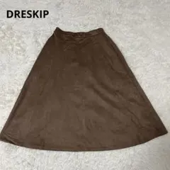 DRESKIP フェイクスエード フレアスカート