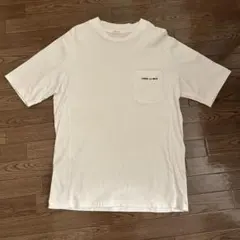 COMME CA MENホワイト コットン Tシャツ ポケット付き