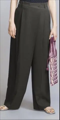 BEAUTY&YOUTH ポプリン 2タックラップパンツ ウォッシャブル S