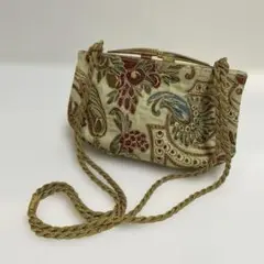RODO ショルダーバッグ　刺繍　ゴールド金具　がま口　イタリア製　パーティ