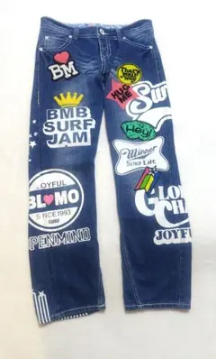新品　平成　レトロ　レア　y2k　サーフィン　デニム　パンツ　ブルームーンブルー