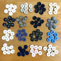 多色4つ穴ボタン 15mm フチあり16色 各7個 112個セット まとめ売り
