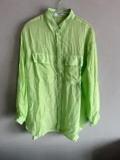 AMERICAN HOLIC 蛍光グリーン 長袖シャツ L