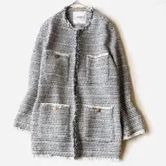 極美品✨レサージュ　GIOLICA　ツイード　 BIGジャケット　ナチュラル