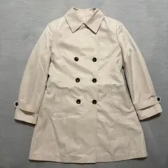 Vintage ベージュ ダブルトレンチコート ベルト付き 11号