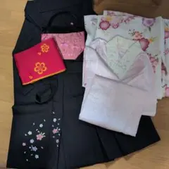 シ*マ様 袴、着物、帯、長襦袢のセット【美品】バックおまけ付き。