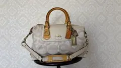 レア✨COACH ダメージ加工 コーチ ミニボストンバッグ シグネチャー
