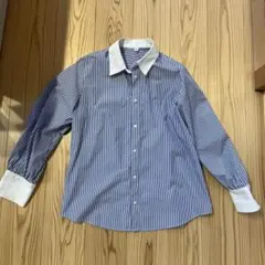 GU シャツ ストライプ レギュラーカラー 大人可愛い 着回し抜群 バイカラー