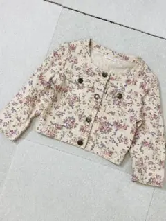 レア【未使用品】LIZLISA ノーカラー ジャケット 花柄 ロゴボタン Y2K