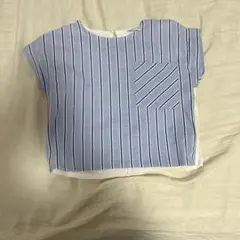 ZARA 半袖シャツ サイズ7 歳　 青と白のストライプ