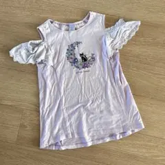 ANNA SUI mini 猫 月 刺繍 Tシャツ 140のサムネイル