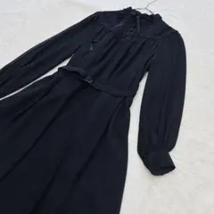 東京ソワール ブラックフォーマル ベルト付きワンピース 9号　礼服　冠婚葬祭