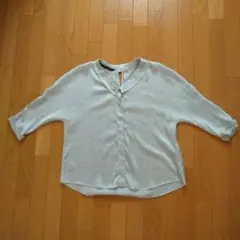 ZARA BASIC ドット柄 五分袖ブラウス