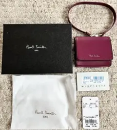 Paul Smith ラズベリー系ストラップ付ミニバック新品タグ付19,800円