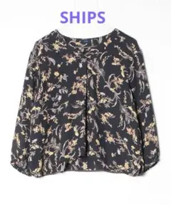 SHIPS◇フラワープリントVネックプルオーバー◇ ブラウス