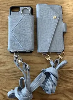 iPhone 7/8、SE用　ケース　ショルダーストラップケース　手帳型