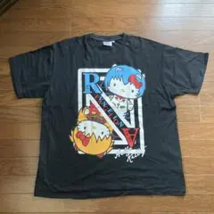 エヴァンゲリオン×ハローキティコラボTシャツ(サイズ4L)黒 REI×ASUKA