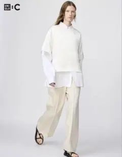 UNIQLO C★スウェットストレートパンツ ナチュラル S