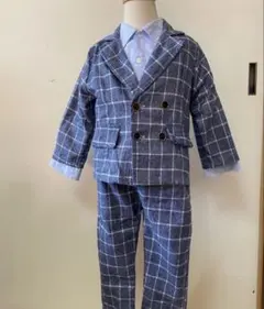 チェック柄 セレモニースーツ フォーマル　90cm 男の子　結婚式　セットアップ