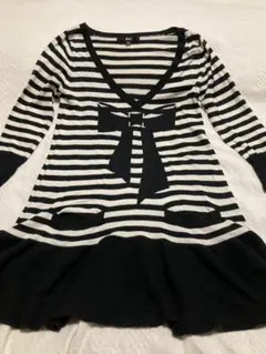 Barbie ストライプ リボン ワンピース M