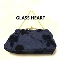 glass heart ベルベット花柄パーティーバッグ
