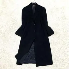 大きいサイズ カシミア100% チェスターコート ロングコート ブラック2XL