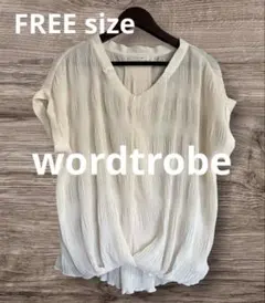 wordtrobe 半袖 プリーツ ブラウス ホワイトのサムネイル