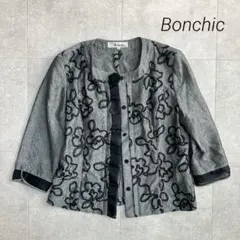 花柄 レース ジャケット グレー 日本製 バラ柄 M Bonchicのサムネイル
