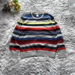 ギャップ　マルチボーダーニット　メンズ　【S】　マルチカラー　クルーネック