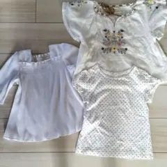 値下げ!キッズ夏物白色シリーズ半袖セット　90cm、110cmサイズ注