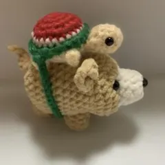 ハンドメイド あみぐるみ 犬 カメ