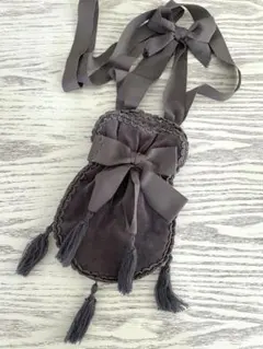 カネコイサオ 別珍 瓢箪ポシェット グレー - メルカリ