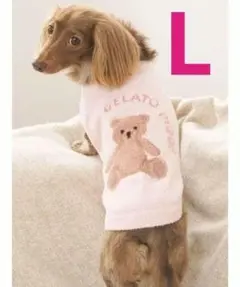 ジェラートピケ「CAT＆DOG」ベアジャガードプルオーバー(L)ピンク