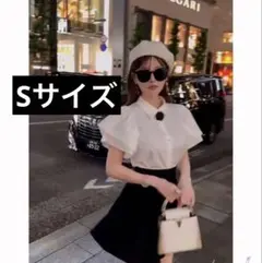 Rady フラワーブローチパフスリーブトップス ホワイト Sサイズのサムネイル