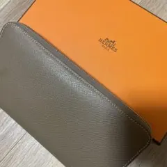 エルメス HERMES ガーデンジップ トワルアッシュ レザー ブラック 希少