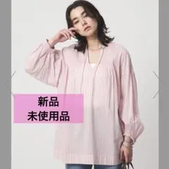 ユナイテッドアローズ　ボリュームスリーブ ピンタック ブラウス　ピンク