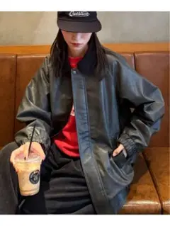 CIAOPANIC TYPY 襟コーデュロイ切替ヴィンテージFレザージャケット